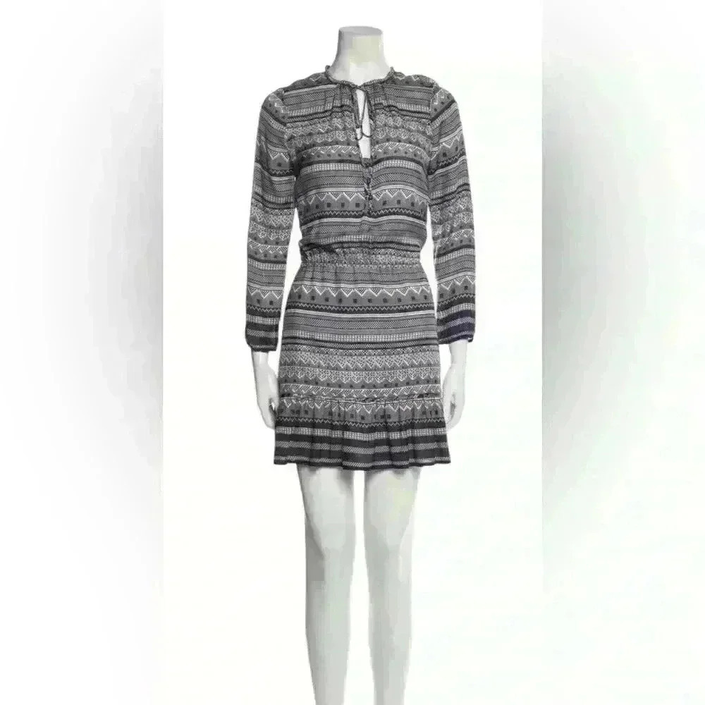 Veronica Beard Silk Mini Dress Size 2 | Boho A-Line Ruffle Dress | 100% Silk